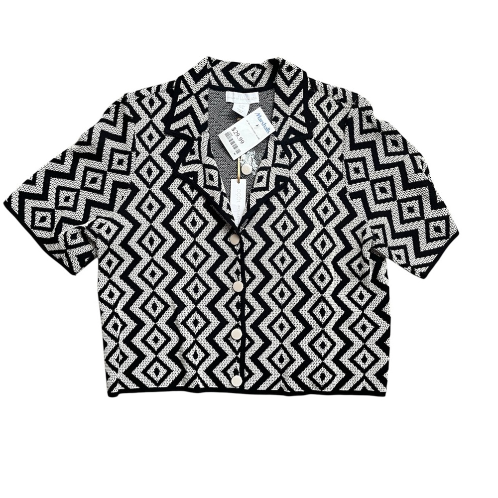 House of Harlow 1960 Black and Grey Button Down Shirt